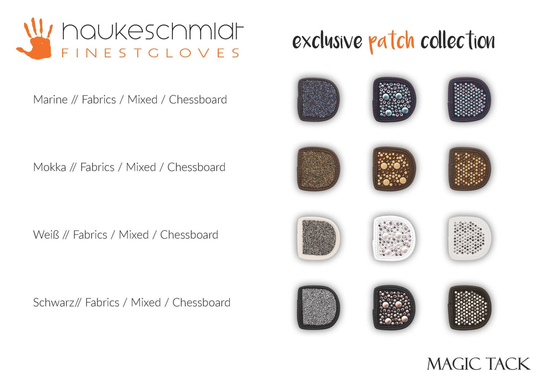HAUKESCHMIDT Magic Tack Patches for Gloves White / Fabrics - Eqclusive