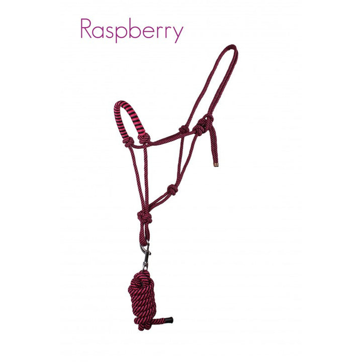 QHP Rope Head Collar Set Pony / Raspberry - Eqclusive  - 5