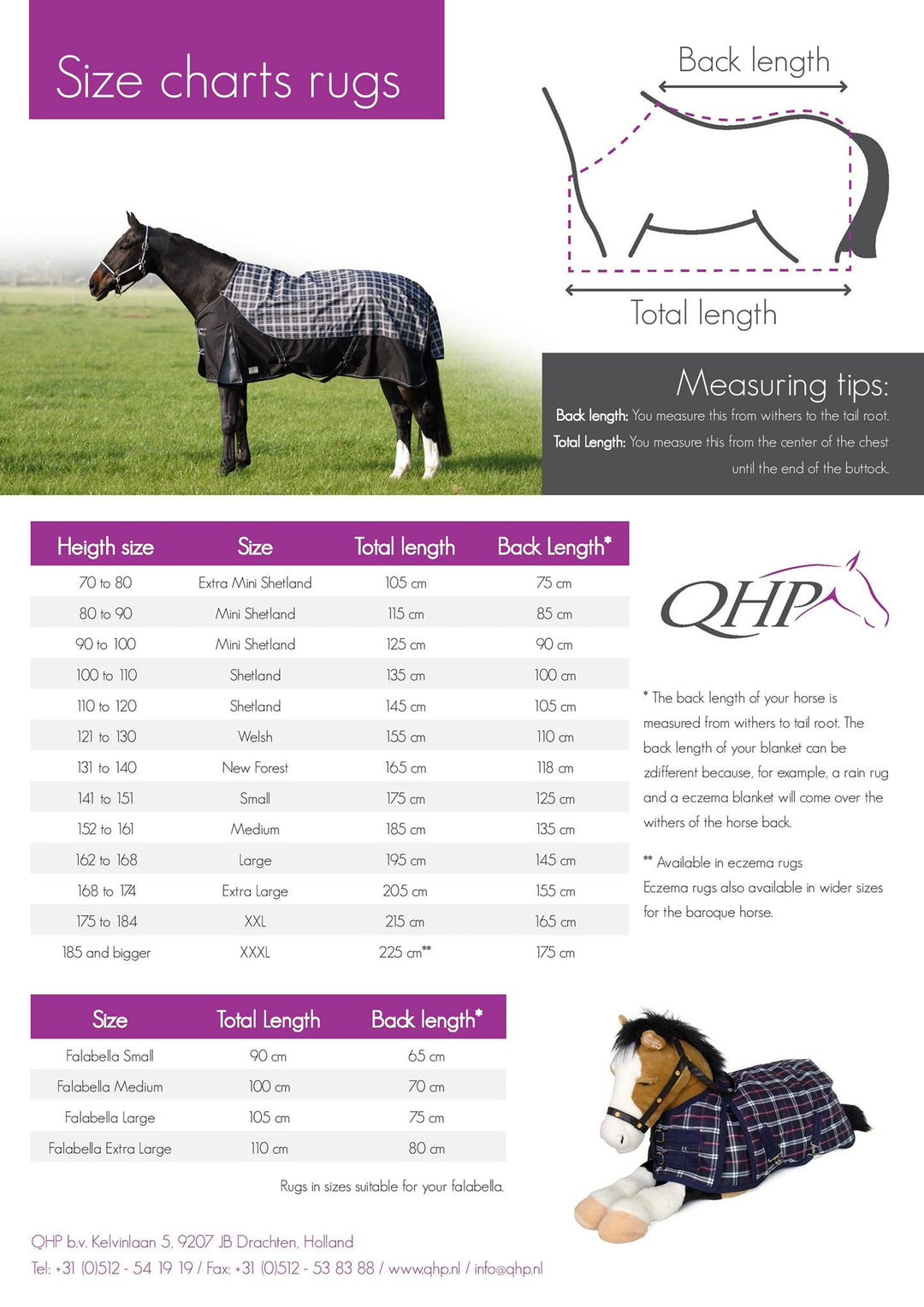 QHP Stable Rug Navy Check150gsm  - Eqclusive  - 4