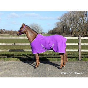 QHP Fleece Rug color with cross surcingles. 125 / Passion Flower - Eqclusive  - 2