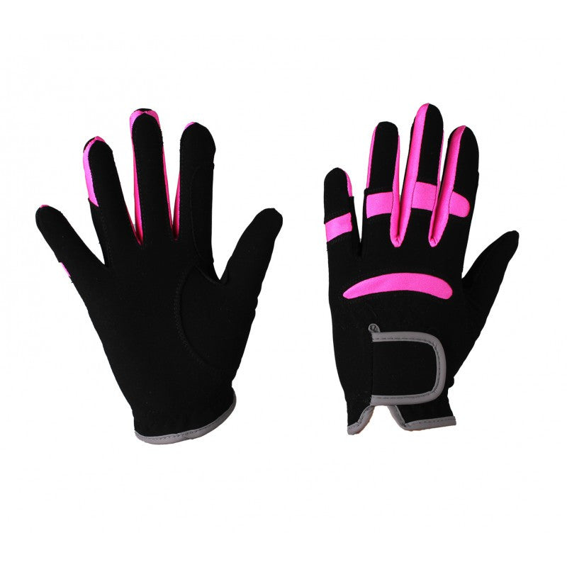 QHP Glove Multi Color Junior 1 / Black/Pink - Eqclusive  - 3