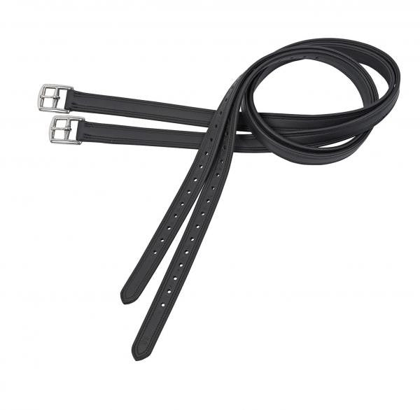 BUSSE Stirrup leathers SOFT-CURVED 130cm / Black/Stainless Steel - Eqclusive  - 1